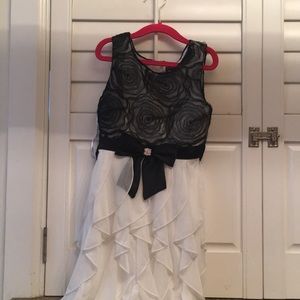 Special occasion white and black lace dress